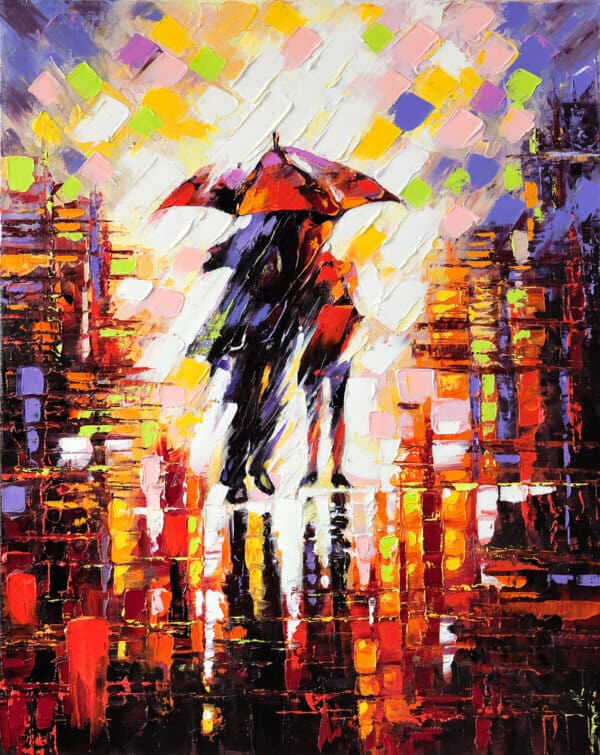 Two Enamored Under an Umbrella - Image 2